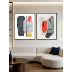 Set 2 Tablouri Înrămate - Două Senzații, tablouri abstracte premium, decor pentru living, dormitor sau hol