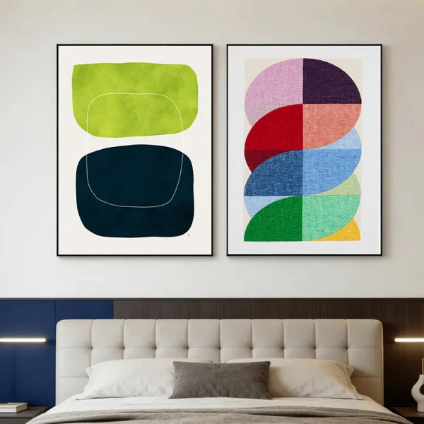 Set 2 Tablouri Înrămate - Minimalism Abstract, tablouri abstracte premium, decor pentru living, dormitor sau hol