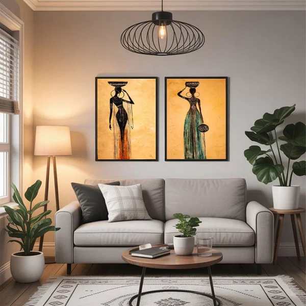 Set 2 Tablouri Înrămate - Duo Elegant, tablouri abstracte premium, decor pentru living, dormitor sau hol
