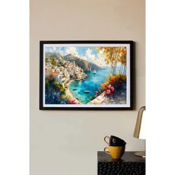 Tablou peisaj înrămat - Linistea Marii, peisaj de la mare pentru dormitor sau living