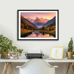 Tablou peisaj montan - Peisaj Perfect, tablou înrămat natură pentru decor natural premium