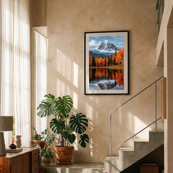 Tablou peisaj înrămat - Legenda Muntilor, alegerea in designul pentru living sau dormitor
