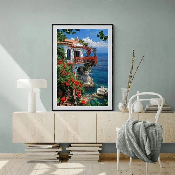 Tablou peisaj înrămat - Dimineti la Mare, pentru dormitor, living sau hol
