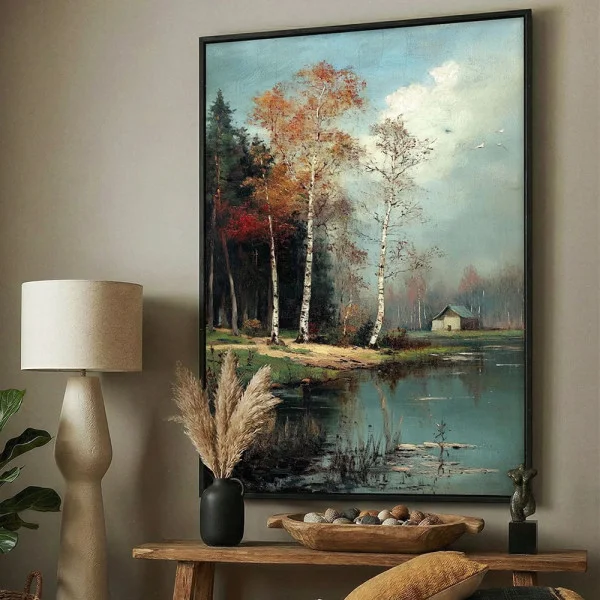 Tablou peisaj înrămat - Evadare în Albastru pentru living sau dormitor modern
