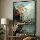 Tablou peisaj înrămat - Evadare în Albastru pentru living sau dormitor modern