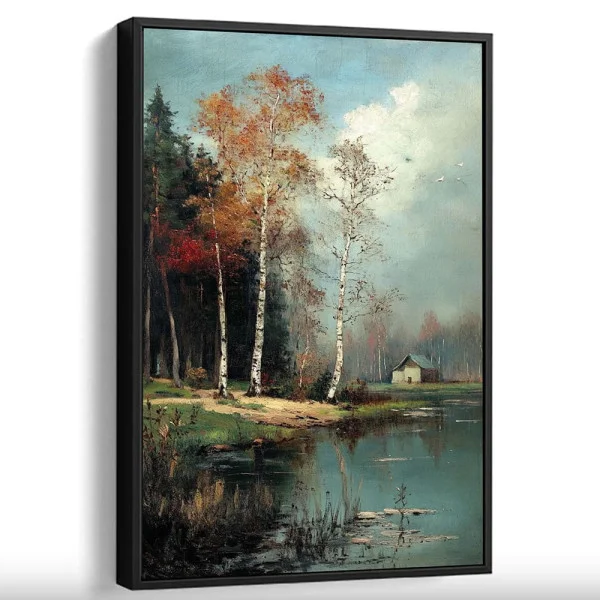 Tablou peisaj înrămat - Evadare în Albastru pentru living sau dormitor modern