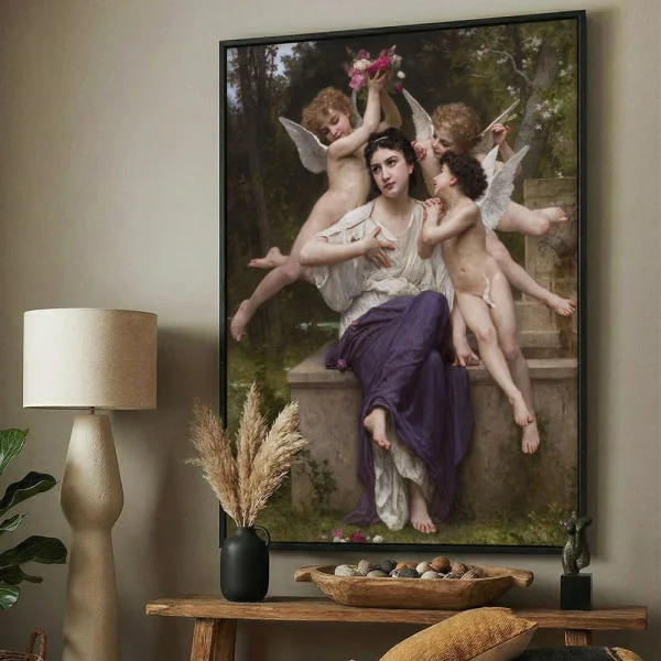 Tablou Bouguereau - Vis de primăvară, tablou reproducere cu ramă inspirație artistică elegantă