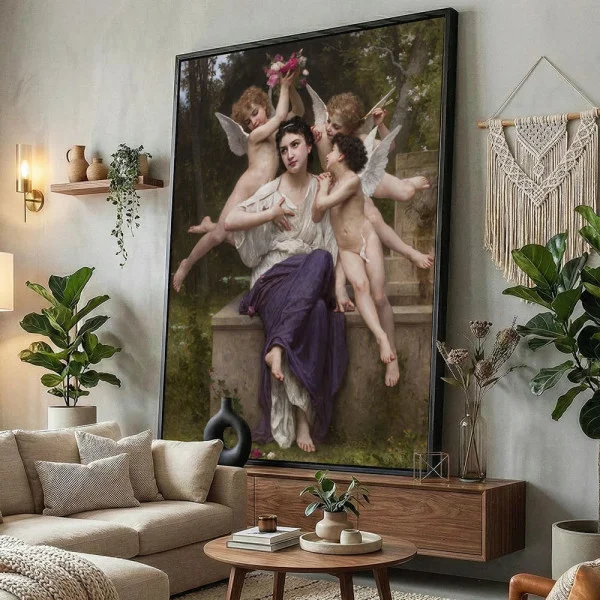 Tablou Bouguereau - Vis de primăvară, tablou reproducere cu ramă inspirație artistică elegantă