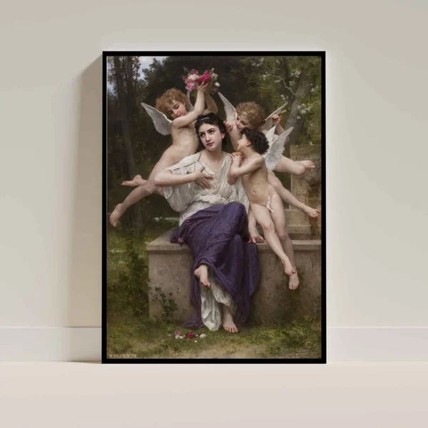 Tablou Bouguereau - Vis de primăvară, tablou reproducere cu ramă inspirație artistică elegantă
