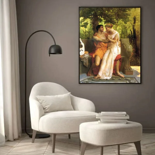 Tablou Bouguereau - Idila, tablou inramat reproducere pictură clasică pentru interior luxury