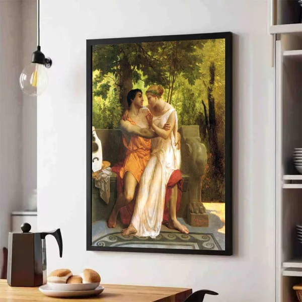 Tablou Bouguereau - Idila, tablou inramat reproducere pictură clasică pentru interior luxury