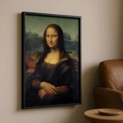 Tablou Leonardo da Vinci - Mona Lisa, tablou inramat design clasic pentru spații luminoase