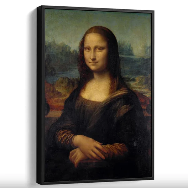 Tablou Leonardo da Vinci - Mona Lisa, tablou inramat design clasic pentru spații luminoase