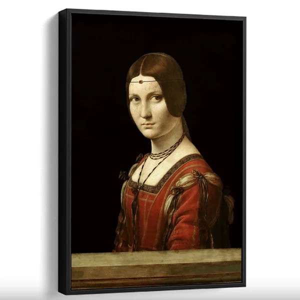Tablou Leonardo da Vinci - Frumoasa Ferronnière, tablou inramat din capodopere clasice celebre