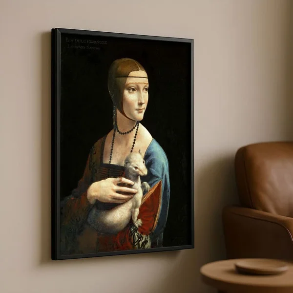 Tablou Leonardo da Vinci - Doamna cu Hermină, tablou inramat inspirat din arta clasică europeană