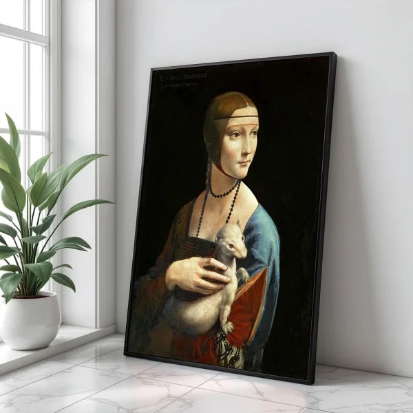 Tablou Leonardo da Vinci - Doamna cu Hermină, tablou inramat inspirat din arta clasică europeană