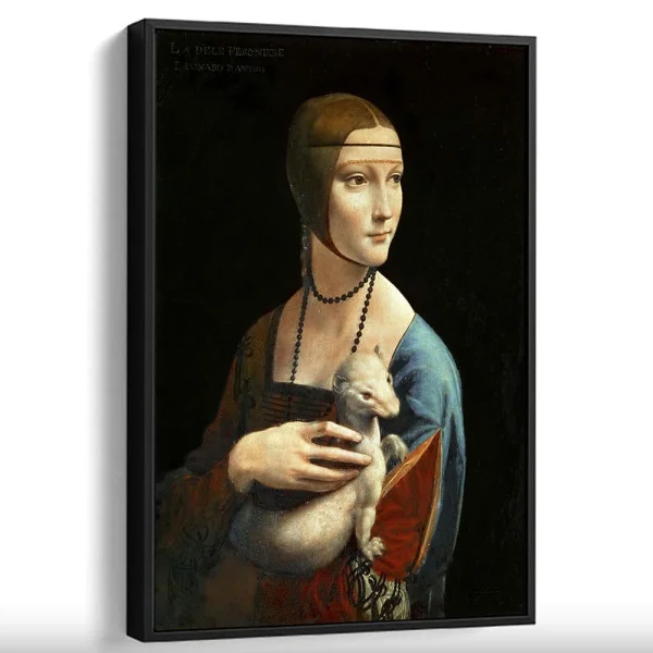 Tablou Leonardo da Vinci - Doamna cu Hermină, tablou inramat inspirat din arta clasică europeană