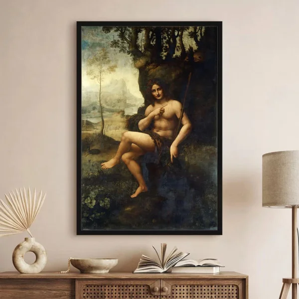 Tablou Leonardo da Vinci - Bacchus, tablou inramat inspirat din arta clasică europeană