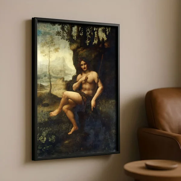Tablou Leonardo da Vinci - Bacchus, tablou inramat inspirat din arta clasică europeană