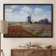 Tablou Monet - Câmpuri de lalele la moara de vânt din Rijnsburg, tablou inramat fine art decor