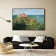 Tablou Monet - Căsuța pescarului de pe stâncile din Varengeville, tablou înrămat artistic pentru interior elegant și sofisticat