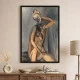Tablou Pablo Picasso - Nud, tablou reproducere de înaltă calitate, exemplu notabil al stilului cubist, rama neagră