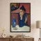 Tablou Pablo Picasso - Băutorul de Absint, tablou reproducere de înaltă calitate, operă emblematică al stilului cubist, rama neagră
