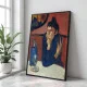 Tablou Pablo Picasso - Băutorul de Absint, tablou reproducere de înaltă calitate, operă emblematică al stilului cubist, rama neagră