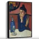 Tablou Pablo Picasso - Băutorul de Absint, tablou reproducere de înaltă calitate, operă emblematică al stilului cubist, rama neagră