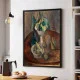 Tablou Pablo Picasso - Fructe într-un vas, tablou reproducere de înaltă calitate, operă emblematică a cubismului timpuriu, rama neagră