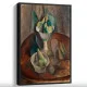 Tablou Pablo Picasso - Fructe într-un vas, tablou reproducere de înaltă calitate, operă emblematică a cubismului timpuriu, rama neagră