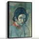 Tablou Pablo Picasso - Cap de femeie, tablou reproducere din celebra Perioadă Albastră a artistului, rama neagră