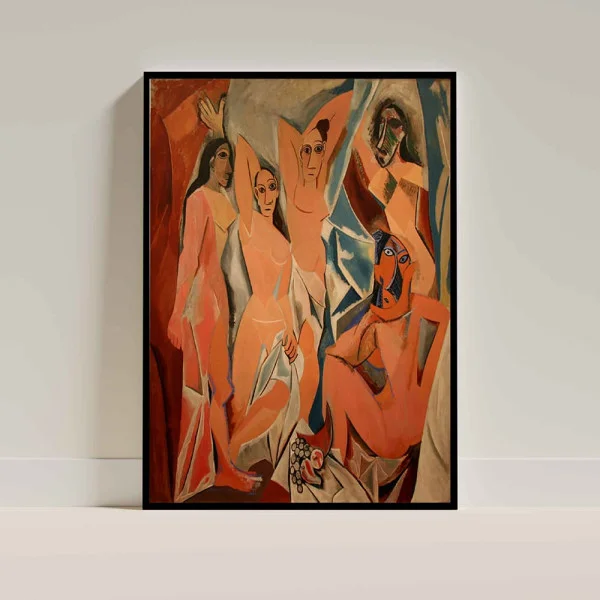 Tablou Pablo Picasso - Domnișoarele din Avignon, tablou reproducere dupa piatra de temelie a cubismului avantgardist