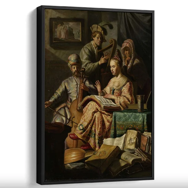 Tablou Rembrandt - Societatea Muzicală, tablou reproducere a stilului baroc timpuriu