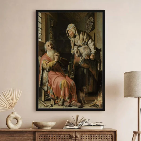 Tablou Rembrandt - Tobit și Ana cu iedul, tablou reproducere, notă de rafinament clasic
