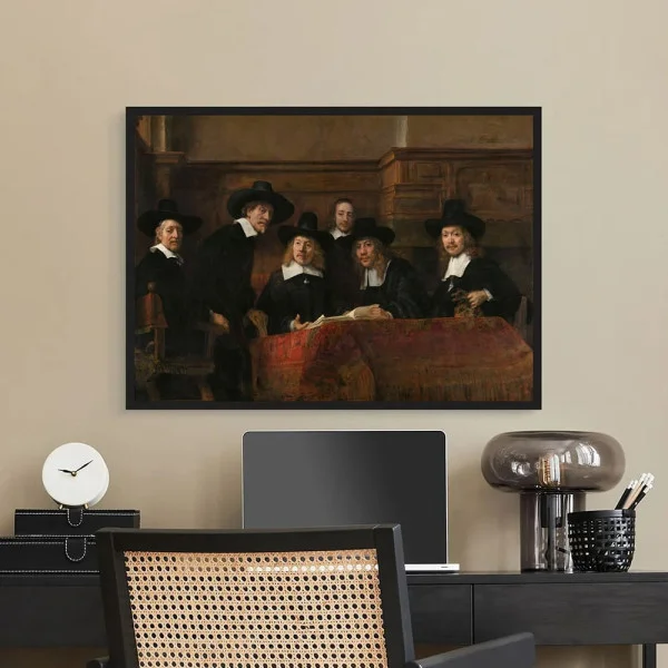Tablou Rembrandt - Sindicii breslei postăvarilor, tablou reproducere pentru birouri, cabinete, biblioteci sau livinguri sofisticate