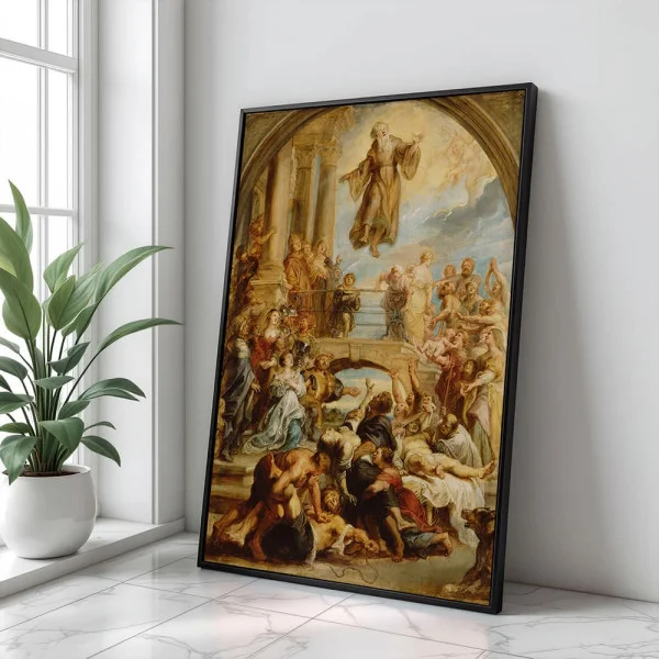 Tablou Rubens - Miracolele Sfântului Francisc de Paola, tablou reproducere înrămat ideal pentru livinguri spațioase, holuri mari sau birouri