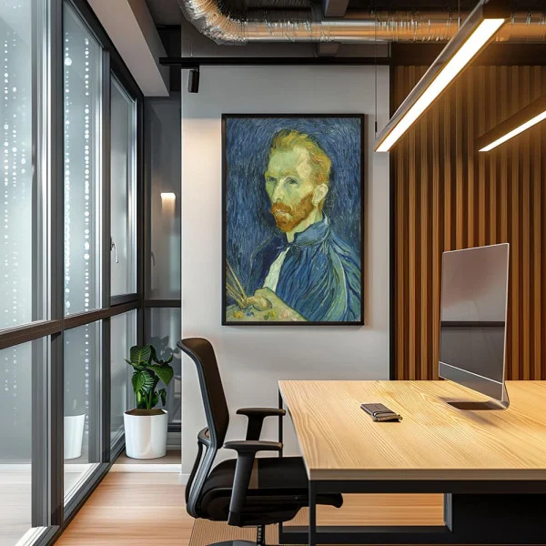 Tablou Vincent van Gogh - Autoportret din 1889, tablou reproducere înrămat un magnet de complimente pentru livingul, biroul sau dormitorul tău