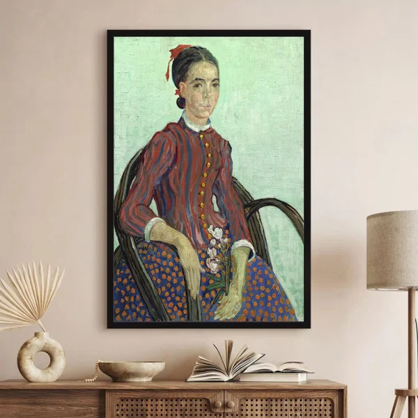 Tablou Vincent van Gogh - La Mousme, tablou reproducere înrămat atmosferă caldă pentru livingul, biroul sau dormitorul tău
