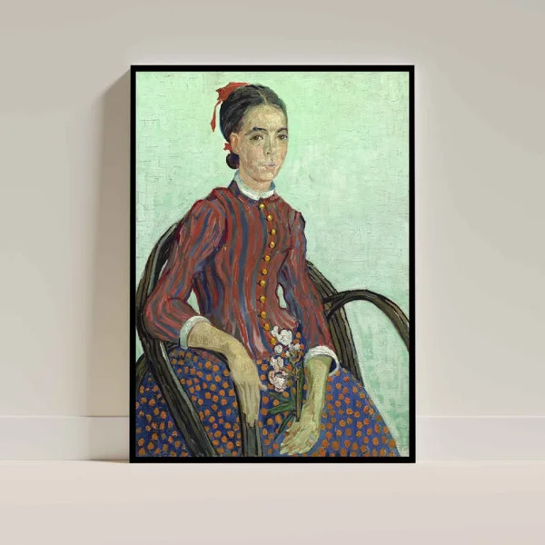 Tablou Vincent van Gogh - La Mousme, tablou reproducere înrămat atmosferă caldă pentru livingul, biroul sau dormitorul tău