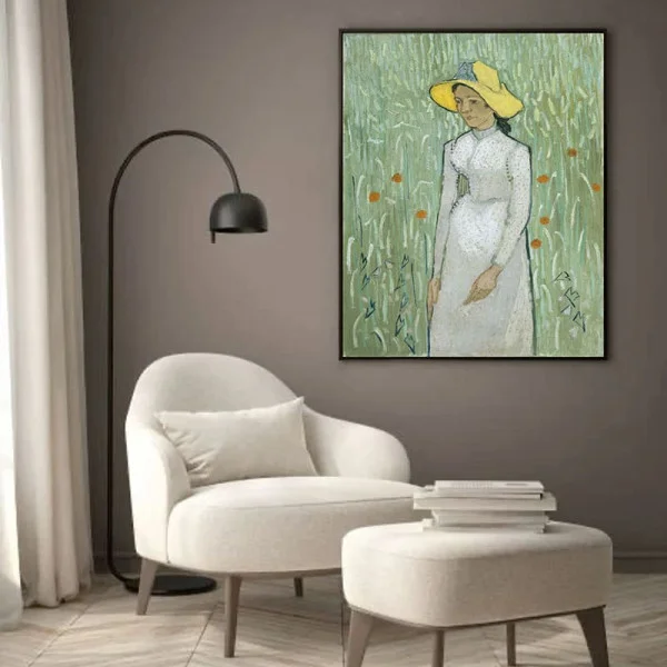 Tablou Vincent van Gogh - Fata în alb, tablou reproducere înrămat pentru livingul, biroul sau dormitorul tău