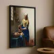 Tablou Vermeer - Lăptăreasa, tablou reproducere înrămat se integrează excelent în livinguri, bucătării spațioase, birouri sau holuri