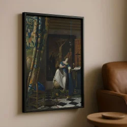 Tablou Vermeer - Alegoria Credinței Catolice, tablou reproducere înrămat pentru livinguri, birouri de lucru, cabinete private sau biblioteci