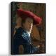 Tablou Vermeer - Fata cu pălărie roșie, tablou reproducere înrămat pentru livinguri moderne, birouri elegante sau dormitoare minimaliste