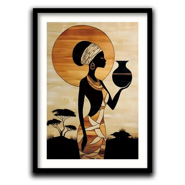 Tablou abstract înrămat - Spiritul Savanei, pentru living sau birou modern