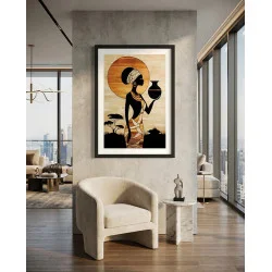 Tablou abstract înrămat - Spiritul Savanei, pentru living sau birou modern