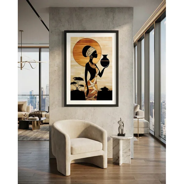 Tablou abstract înrămat - Spiritul Savanei, pentru living sau birou modern