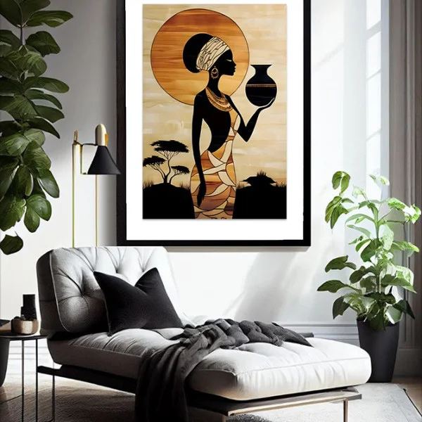 Tablou abstract înrămat - Spiritul Savanei, pentru living sau birou modern