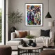 Tablou abstract înrămat - Culorile Sarutului, pentru hol, birou sau living modern