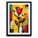 Tablou abstract înrămat - Dorinta de Culoare, flori abstracte pentru living modern